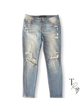 Joe’s The Skinny Jeans Distressed Stretch Denim Jeans Medium Wash Size 29